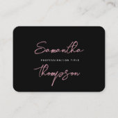 シックモダンピンクブラックプロフェッショナルスクリプト 名刺 (正面)