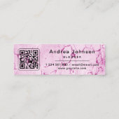 シックモダンピンクマーブルイ後を追ンスタグラムQRコード スキニー名刺 (裏面)
