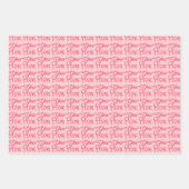 シックモダンピンクラブバレンタインデー ラッピングペーパーシート (正面3)