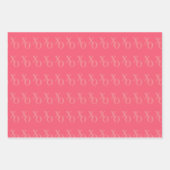 シックモダンピンクラブバレンタインデー ラッピングペーパーシート (正面3)