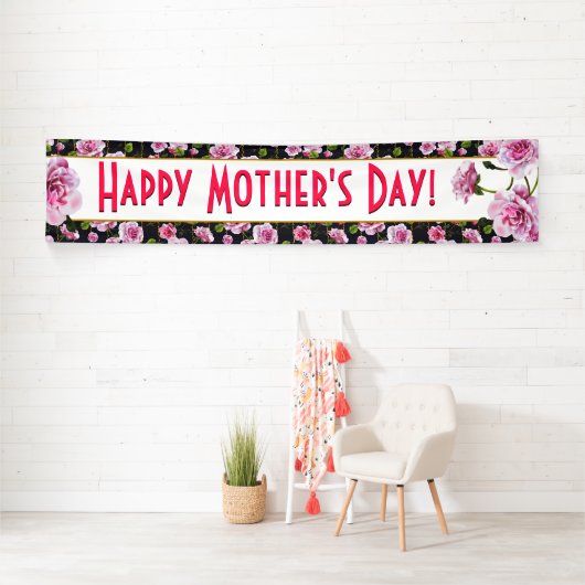 シックモダンピンクローズ |母の日バナー 横断幕 (インサイチュ)