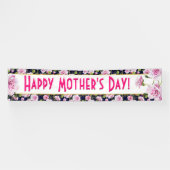 シックモダンピンクローズ |母の日バナー 横断幕 (横)