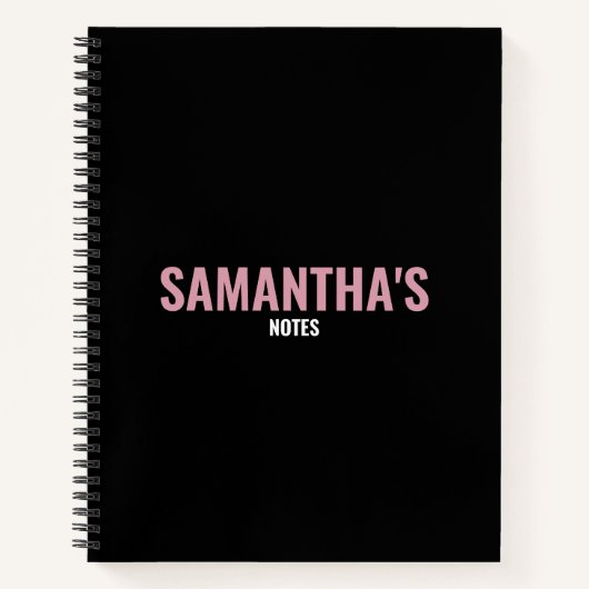 シックモダンピンク&ブラック ノートブック (正面)