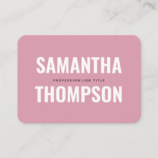 シックモダンピンク&ホワイトプロフェッショナル 名刺 (正面)