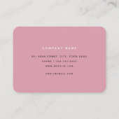 シックモダンピンク&ホワイトプロフェッショナル 名刺 (裏面)