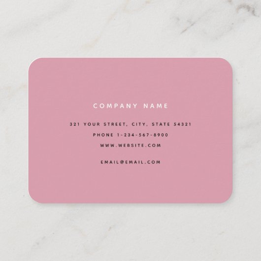 シックモダンピンク&ホワイトプロフェッショナル 名刺 (裏面)