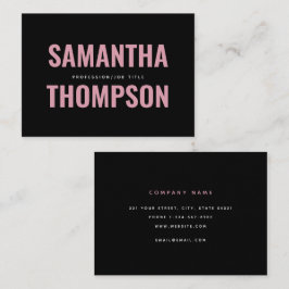 シックモダンピンク&ホワイトプロフェッショナル 名刺