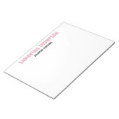 シックモダンピンク、ホワイト、ブラック ノートパッド (アングル)