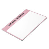 シックモダンピンク、ホワイト、ブラック ノートパッド (アングル)