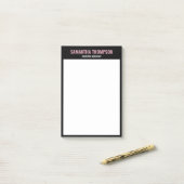 シックモダンピンク、ホワイト、ブラック ポストイット (デスク上)