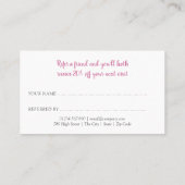 シックモダンピンク《写真》ぼけ味 紹介カード (裏面)