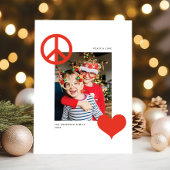 シックモダンピース&ラブカスタマイズ可能なカラー写真 シーズンカード