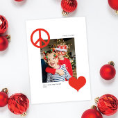 シックモダンピース&ラブカスタマイズ可能なカラー写真 シーズンカード