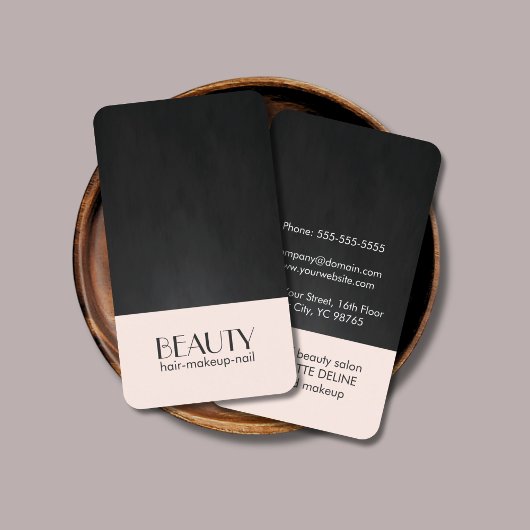 シックモダンピ淡い色のックテクスチャブラック美しいヘア 名刺