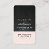 シックモダンピ淡い色のックテクスチャブラック美しいヘア 名刺 (裏面)