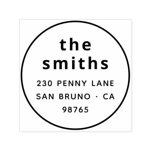 シックモダンファはっきりしたミリ名循環住所 セルフインキングスタンプ (デザイン)