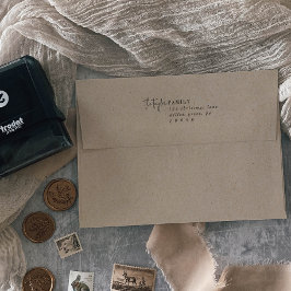 シックモダンファミリーホリデーカードエンベロープ セルフインキングスタンプ