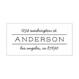 シックモダンファミリ名スクリプト差出人住所 ラバースタンプ