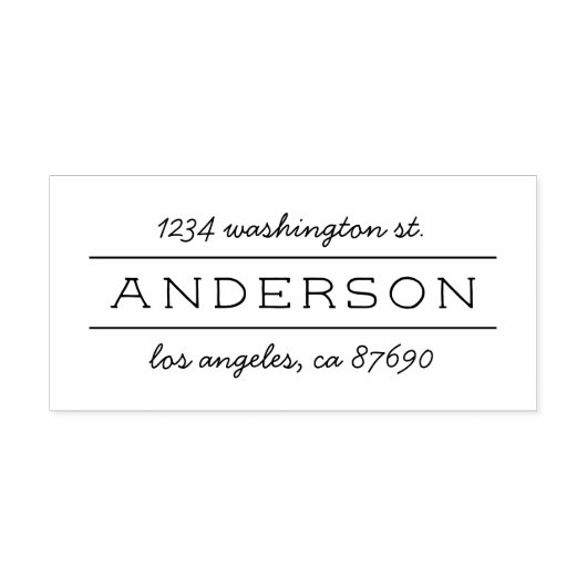 シックモダンファミリ名スクリプト差出人住所 ラバースタンプ (インプリント)