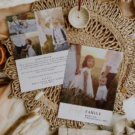 シックモダンフォイル家族写真年レビュー 箔シーズンカード