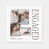 シックモダンフォエレガントト婚約パーティ スタンダードカクテルナプキン (正面)