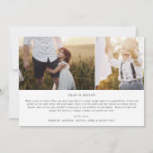 シックモダンフォトオーバーレイ家族ニュース新年 シーズンカード (裏面)