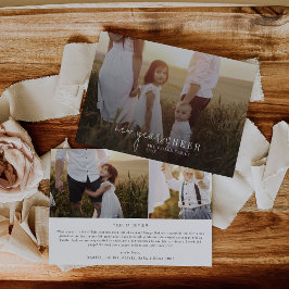 シックモダンフォトオーバーレイ家族ニュース新年 シーズンカード