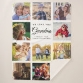 シックモダンフォトコラージュおばあちゃんの家族の形見 シェルパブランケット (正面)