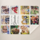 シックモダンフォトコラージュおばあちゃんの家族の形見 シェルパブランケット (正面(横))