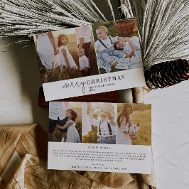 シックモダンフォトコラージュのクリスマスニュースレター シーズンカード