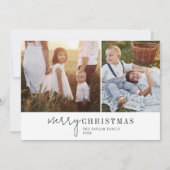 シックモダンフォトコラージュのクリスマス シーズンカード (正面)