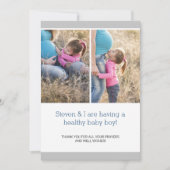 シックモダンフォトコラージュ妊娠のお知らせ 案内状 (正面)