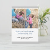 シックモダンフォトコラージュ妊娠のお知らせ 案内状 (スタンド正面)
