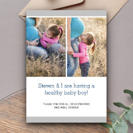 シックモダンフォトコラージュ妊娠のお知らせ 案内状