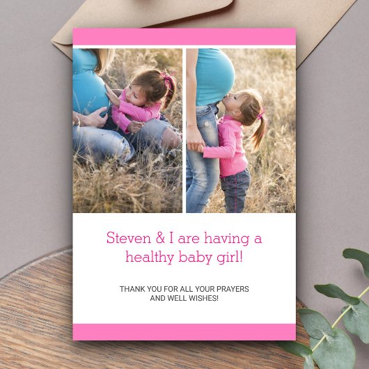 シックモダンフォトコラージュ妊娠のお知らせ 案内状