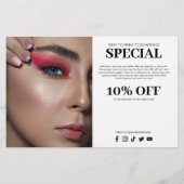 シックモダンフォトトリオメイクアップアーティストブラック チラシ (裏面)