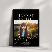 シックモダンフォトフォイル卒業発表 箔招待状