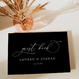 シックモダンフォトブラック&ホワイト結婚ズ ゲストブック