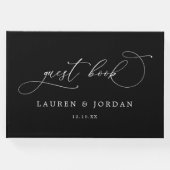 シックモダンフォトブラック&ホワイト結婚ズ ゲストブック (正面)