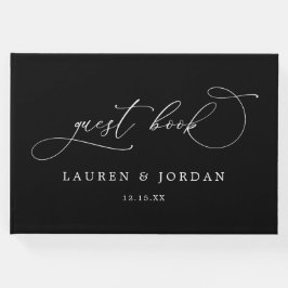 シックモダンフォトブラック&ホワイト結婚ズ ゲストブック