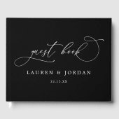 シックモダンフォトブラック&ホワイト結婚ズ ゲストブック (正面)