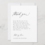 シックモダンフォトブラック&ホワイト結婚ズ サンキューカード (正面)