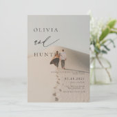 シックモダンフォトブラック&ホワイト結婚ズ 招待状 (スタンド正面)