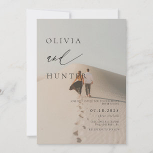 シックモダンフォトブラック&ホワイト結婚ズ 招待状