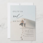 シックモダンフォトブラック&ホワイト結婚ズ 招待状 (正面)