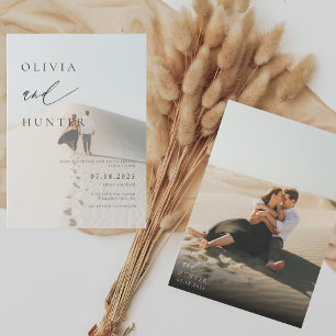 シックモダンフォトブラック&ホワイト結婚ズ 招待状