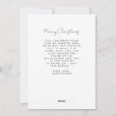 シックモダンフォトマガジンのカバークリスマス シーズンカード (裏面)