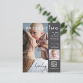 シックモダンフォトマガジンカバーベビー誕生 ポストカード (スタンド正面)