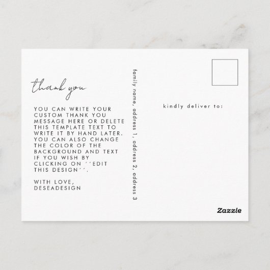 シックモダンフォトマガジンカバーベビー誕生 ポストカード (裏面)