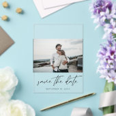 シックモダンフォトランドスケープ日付を保存 アクリル招待状 (インサイチュ (ウェディング))